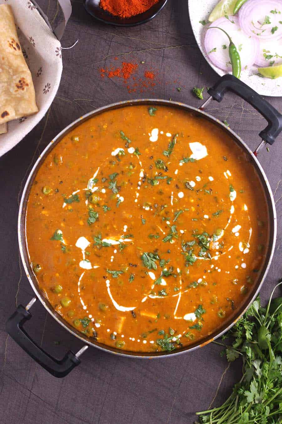paneer mattar masala, punjabi, north indian dish for vegetarian lunch & dinner,  #paneerrecipes