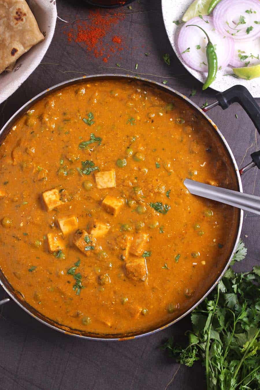 paneer matar masala, how to make mutter paneer, instant pot, stovetop, restaurant, Dhaba, hotel style