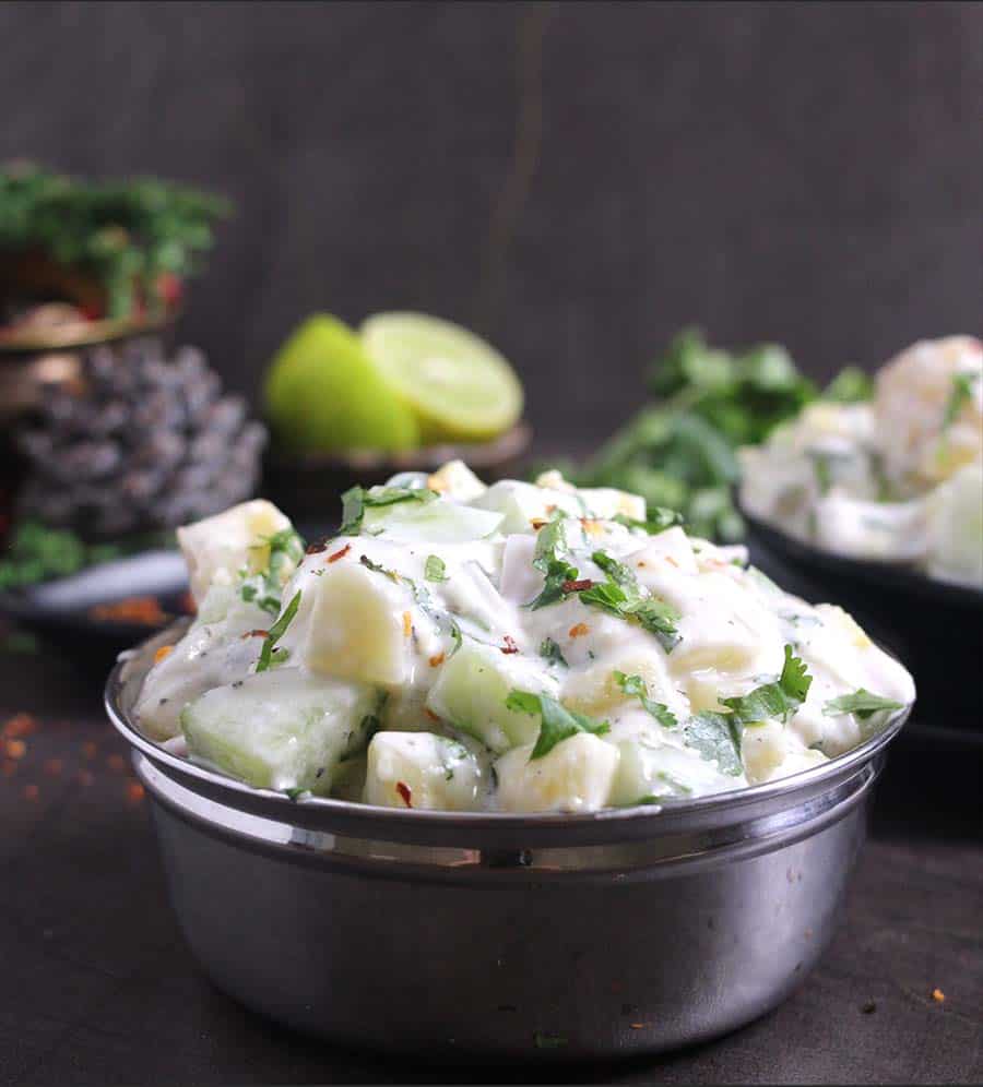 potato salad with mao, cucumber, onions and sour cream, hard-boiled eggs, mustard #superbowl 