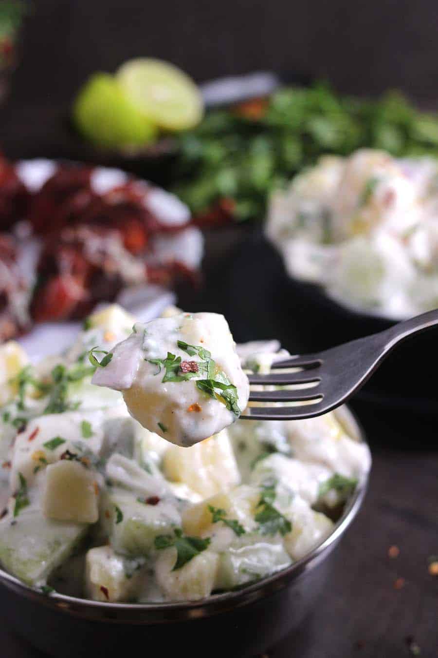 grandma's potato salad, American potato salad, German potato salad, creamy potato recipes for dinner