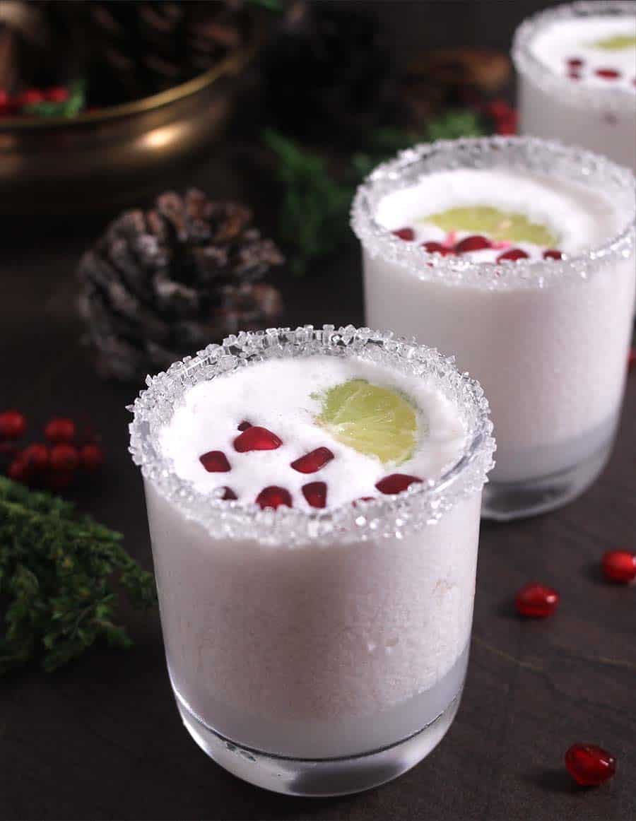 christmas holiday-themed drink recipes, tequila, vodka, rum, whiskey, bourbon, coconut cream milk. 