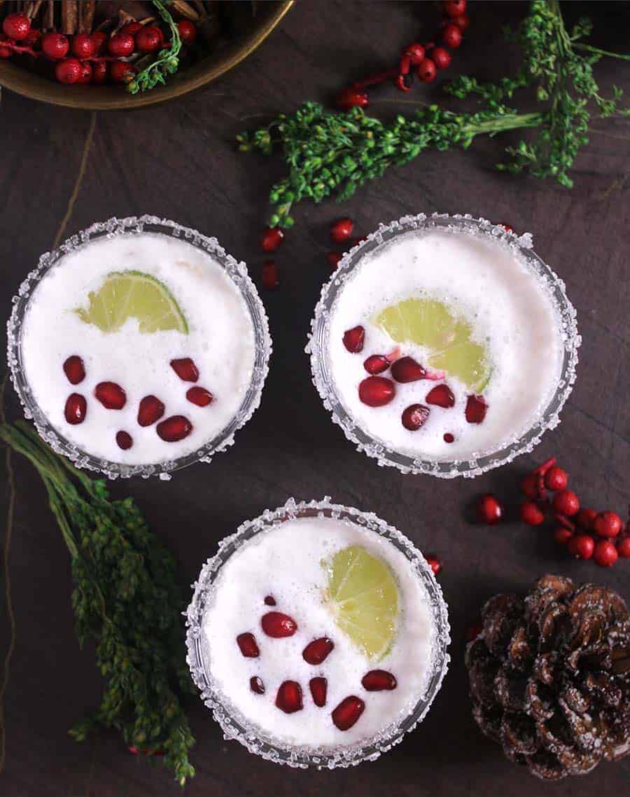white christmas margarita recipe, special christmas cocktail drink, tequila cocktails, snowstorm