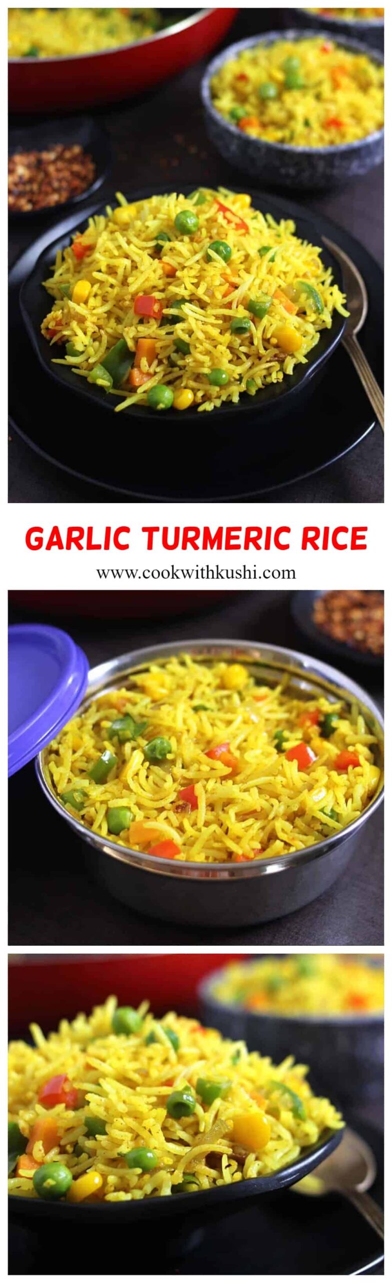 How to make garlic turmeric rice #stovetop #instantpot #friedrice
