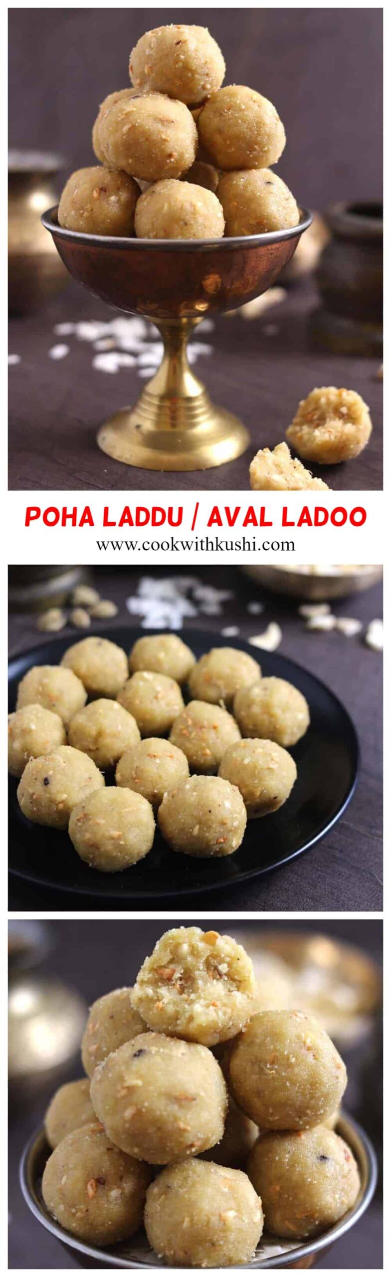 How to make poha laddu with jaggery #laddu #ladoo #laddoo