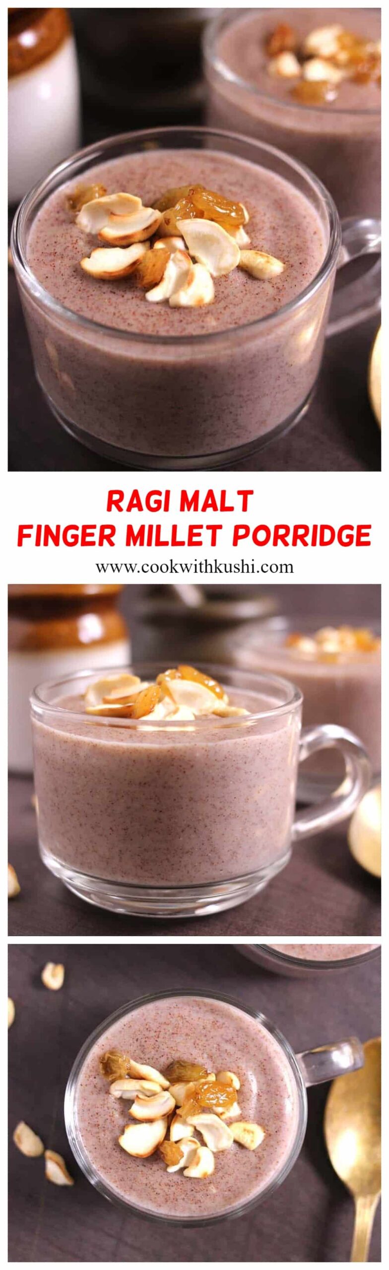 How to make ragi malt, finger millet porridge #healthydrink #Healthyrecipes
