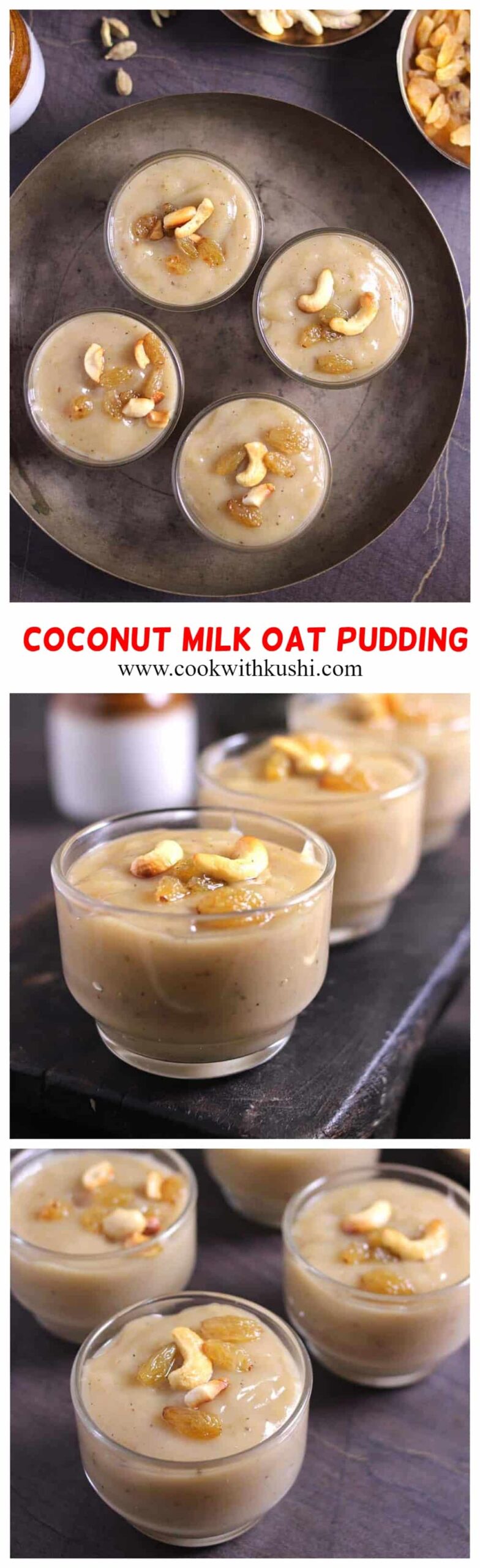 how to make pudding with oat milk & coconut milk #oats #pudding
