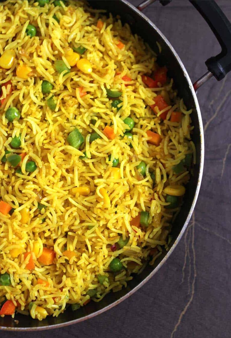 Tumeric Vegetable Rice Best Garlic Turmeric Rice Recipe | Simple Yellow Rice