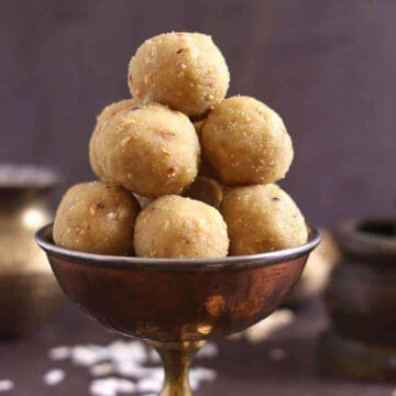 Poha laddu with jaggery, aval ladoo, atukula laddu, avalakki unde, Janmashtami special sweet recipe