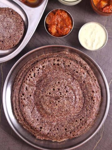 ragi dosa, raagi dose, how to make ragi dosa batter without rice, healthy Indian breakfast recipes