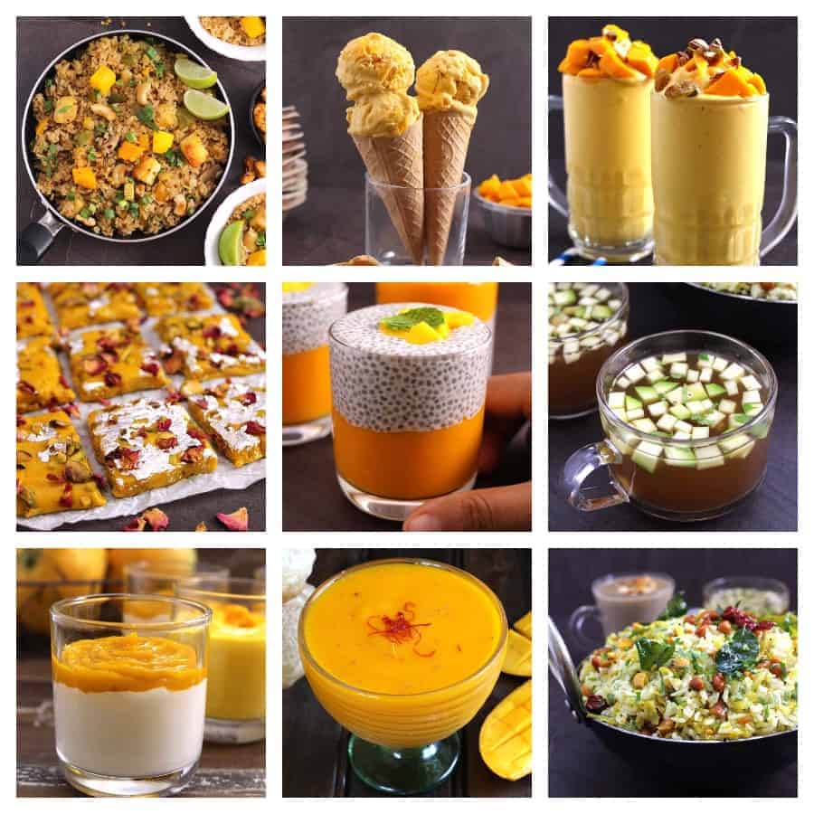 Best & easy mango recipes, mango desserts, summer recipes #mangoes #fresh #ripe #unripe #frozen
