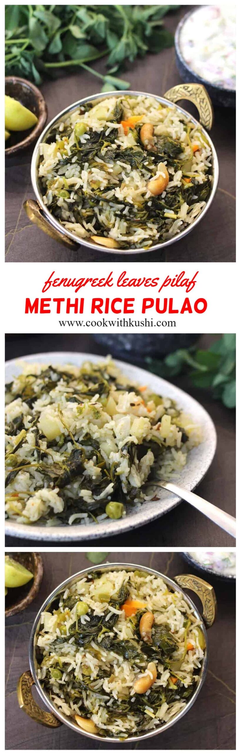 How to make methi rice pulao or pilaf #rice #vegetarian