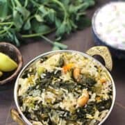 Methi rice pulao, fenugreek rice pilaf, healthy Indian vegetarian rice recipe #lunchbox #dinner