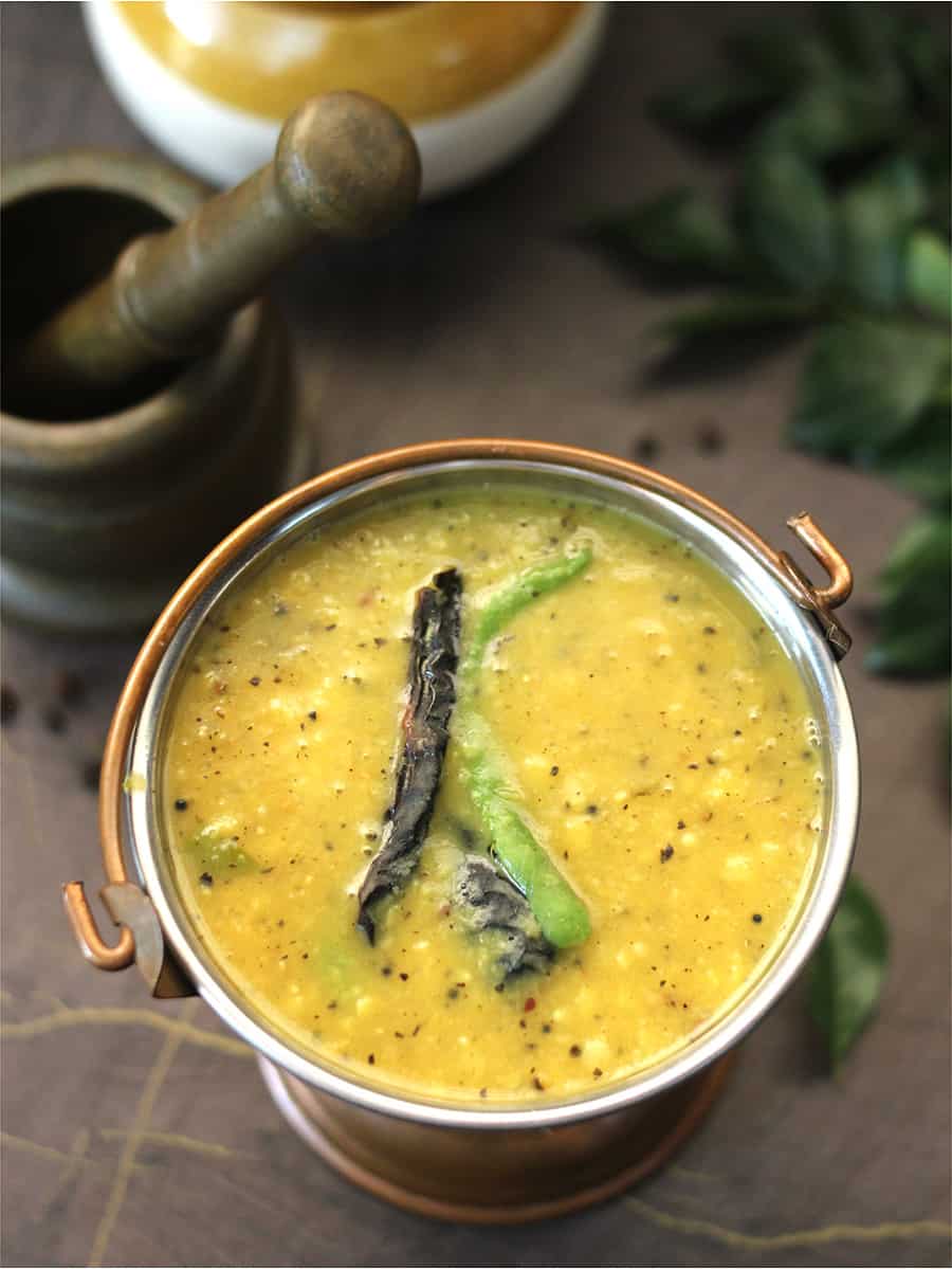 brahmin style dal, tovve, mangalorean, maharastrain, indian dal recipe, malvani, yellow lentil 