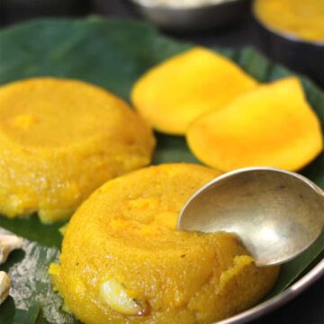 Mango sheera recipe, mango rava kesari, sooji halwa, kesari bath, mango pudding #sheera #Indiansweet