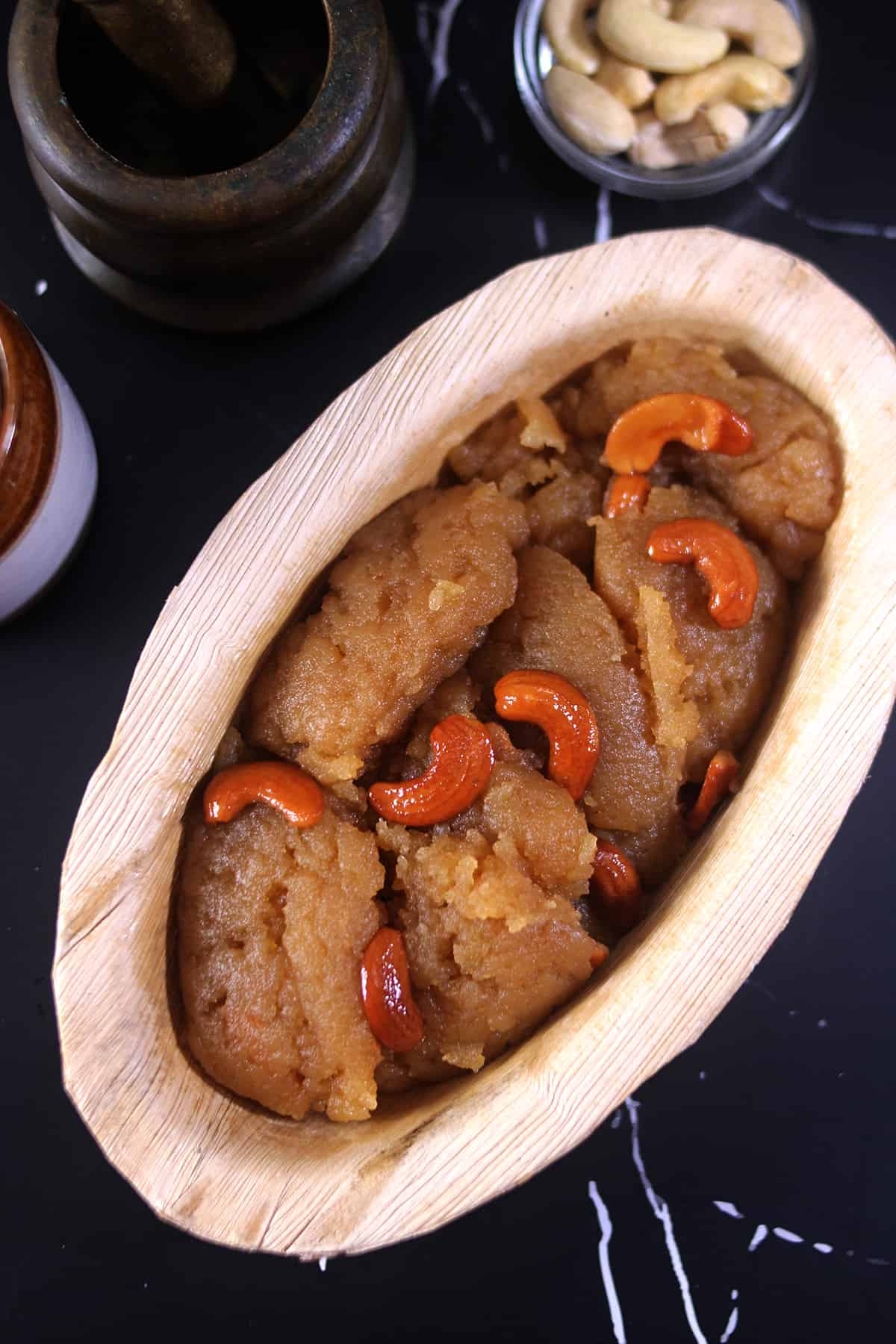 Best atta halwa or gurudwara style kada prasad (wheat halwa) sweet in a serving bowl. 