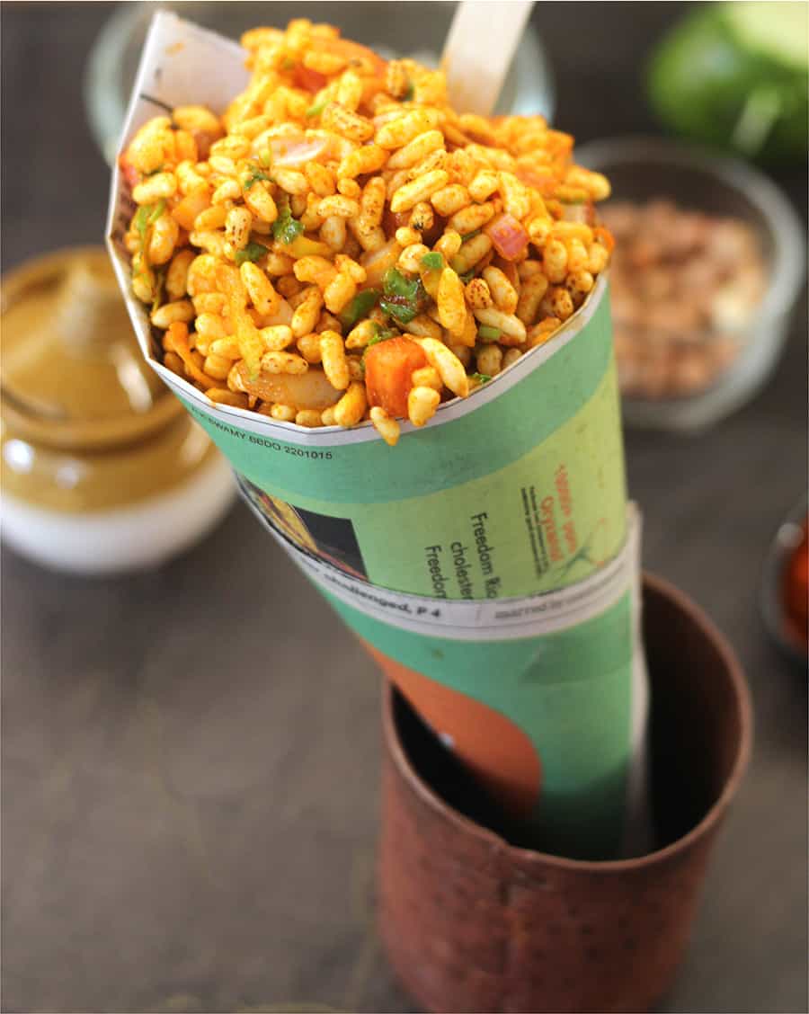 Spicy Chatpata Bhel | Masala Mandakki | Vegan Puffed Rice Snack  | Indian roadside street food  #chats