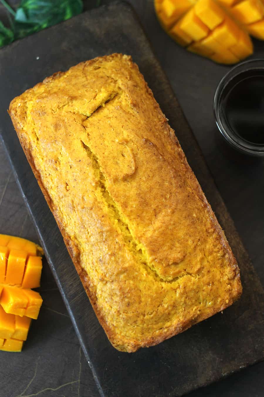 eggless mango cake, vegan mango cake, mango pound cake, sponge cake, mango loaf bread #mango #cake