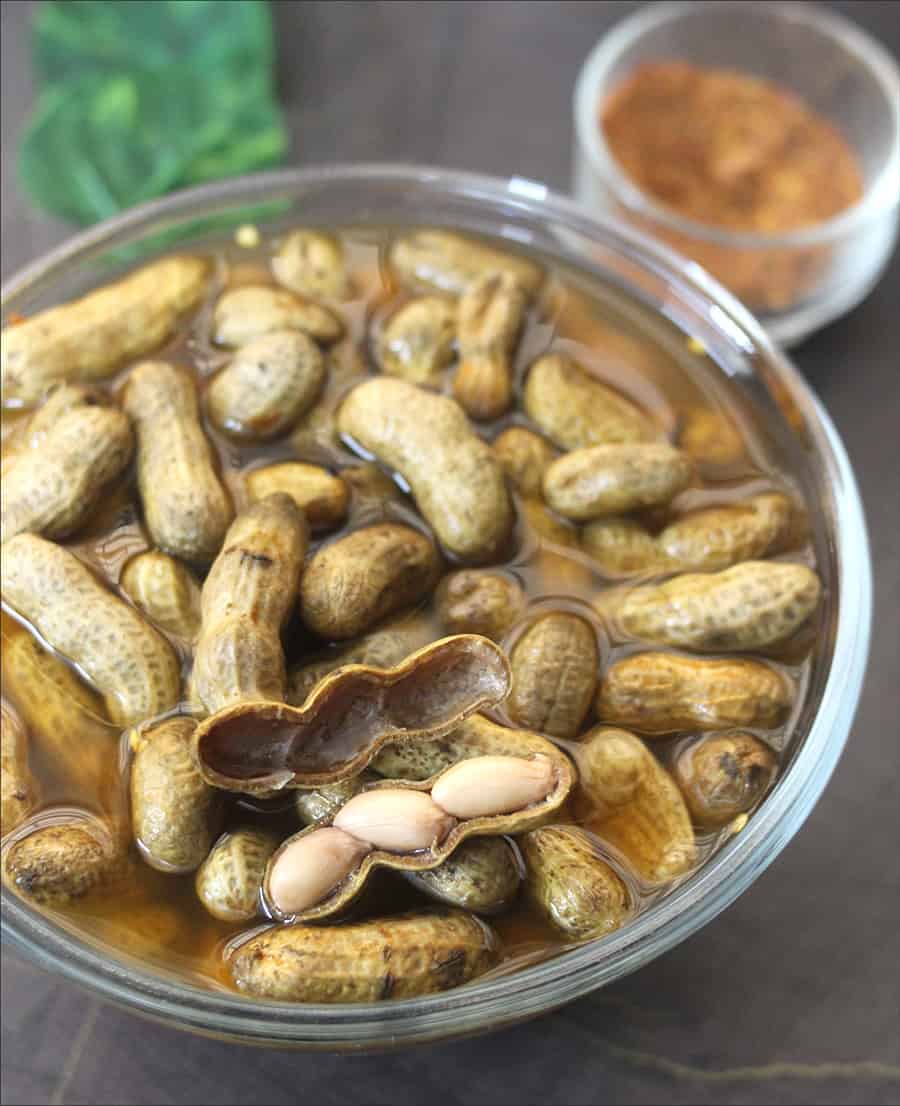 ingredients for cajun boiled peanuts #footballrecipes #americanrecipes #proteinsnacks