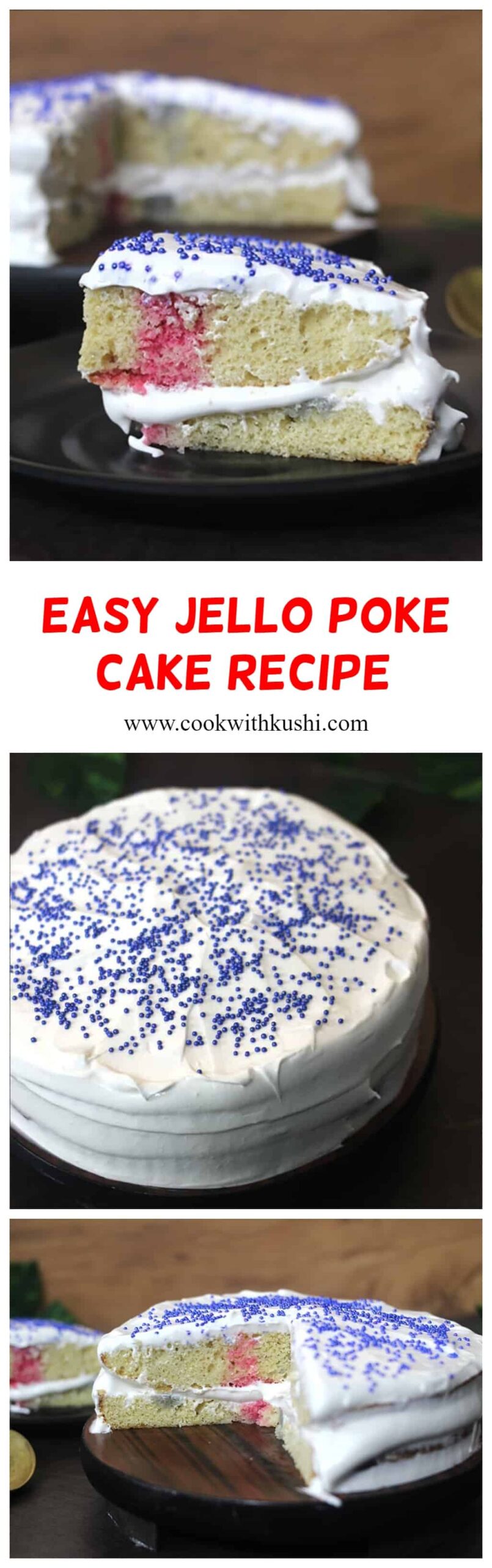 How to make jello poke cake #4thofjuly #Patrioticcake 