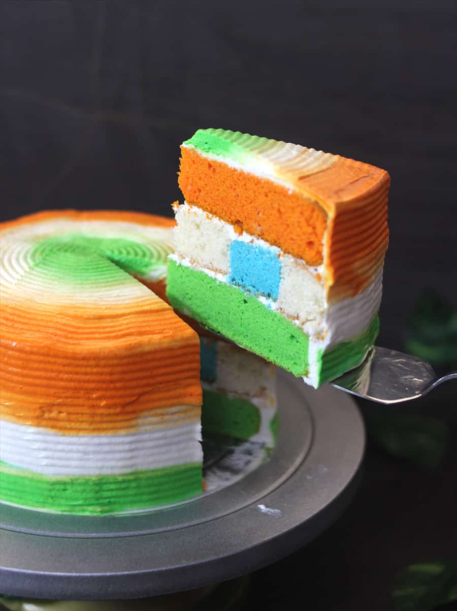 republic day cake, saffron white green layered sponge cake recipe, best indian sweets #independenceday