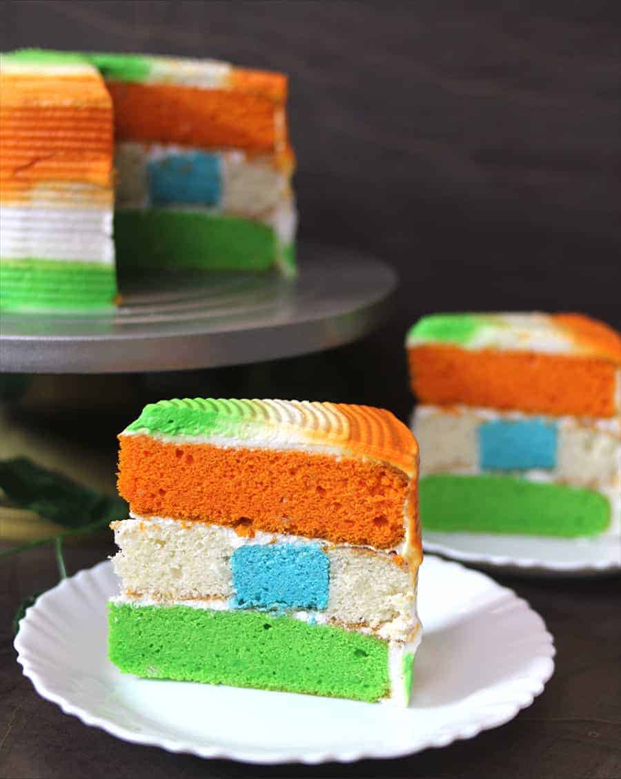 INDIAN FLAG CAKE | LAYERED SPONGE CAKE | INDEPENDENCE DAY SPECIAL RECIPE -  Cook with Kushi