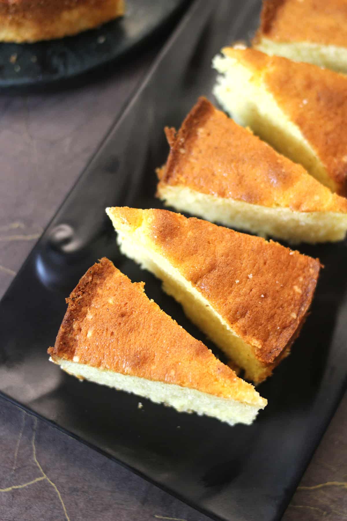Top view of the best butter cake slices