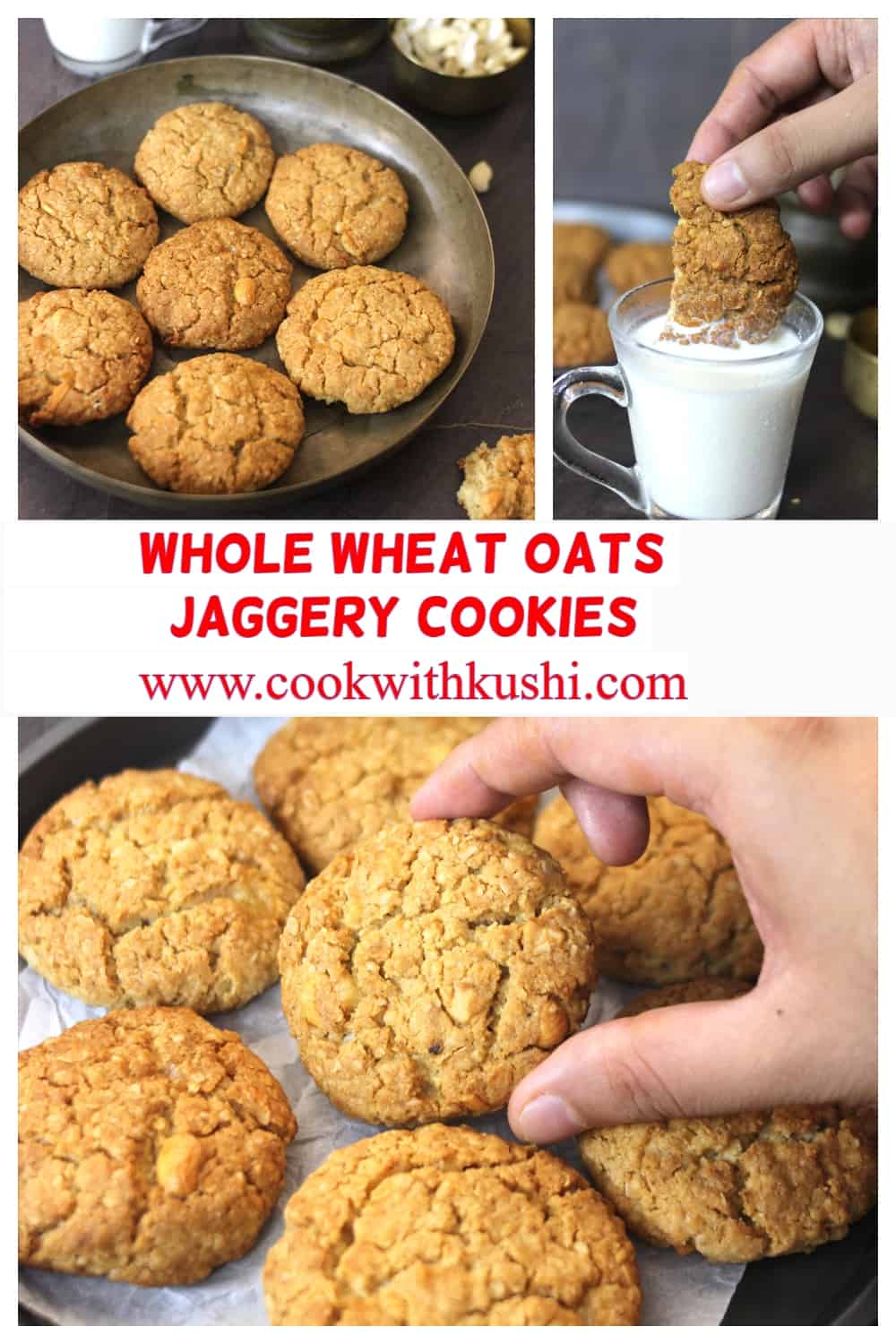 best, easy and healthy whole wheat oatmeal oats jaggery cookies for Diwali, Thanksgiving, Christmas 