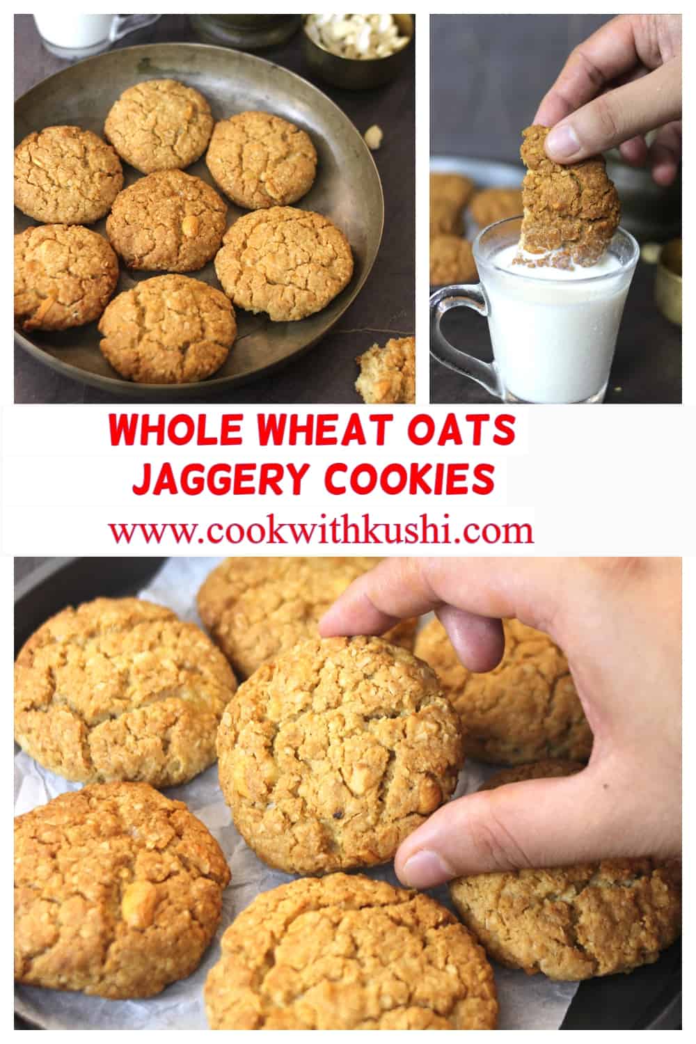 best, easy and healthy whole wheat oatmeal oats jaggery cookies for Diwali, Thanksgiving, Christmas