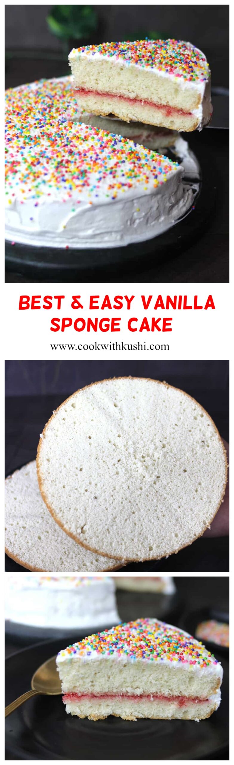 How to make soft & moist basic vanilla sponge cake recipe at home 