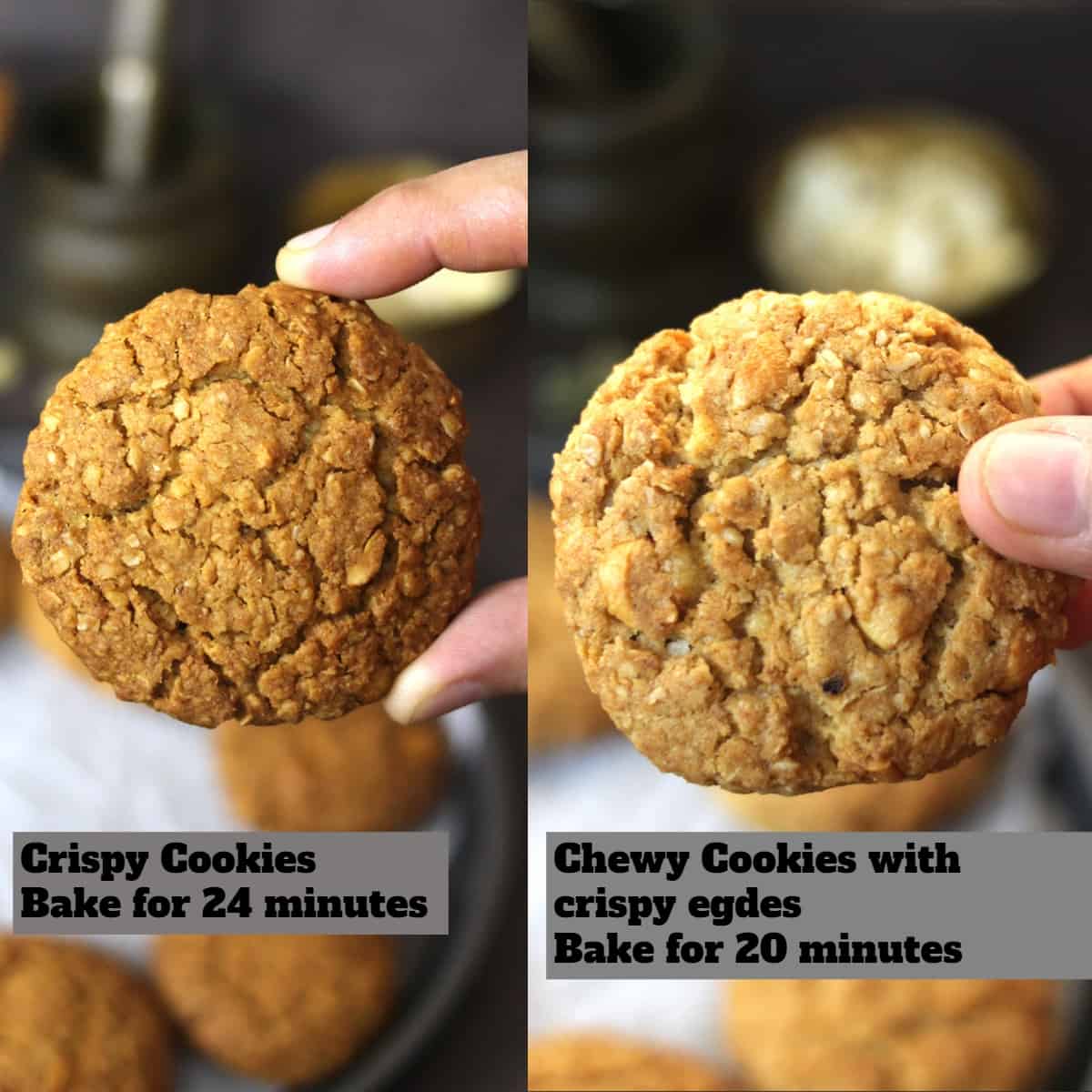 Crispy cookies and soft cookies with crispy edges