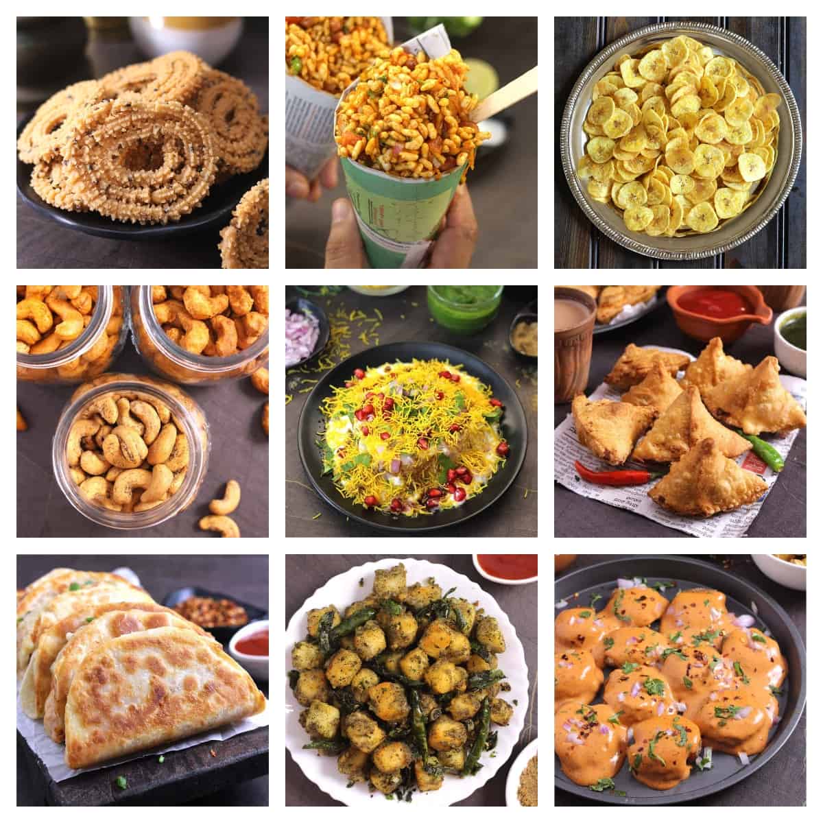 Best Diwali Snacks recipes that include farsan, faral, dry snacks, namkeens, Indian chaats, party food