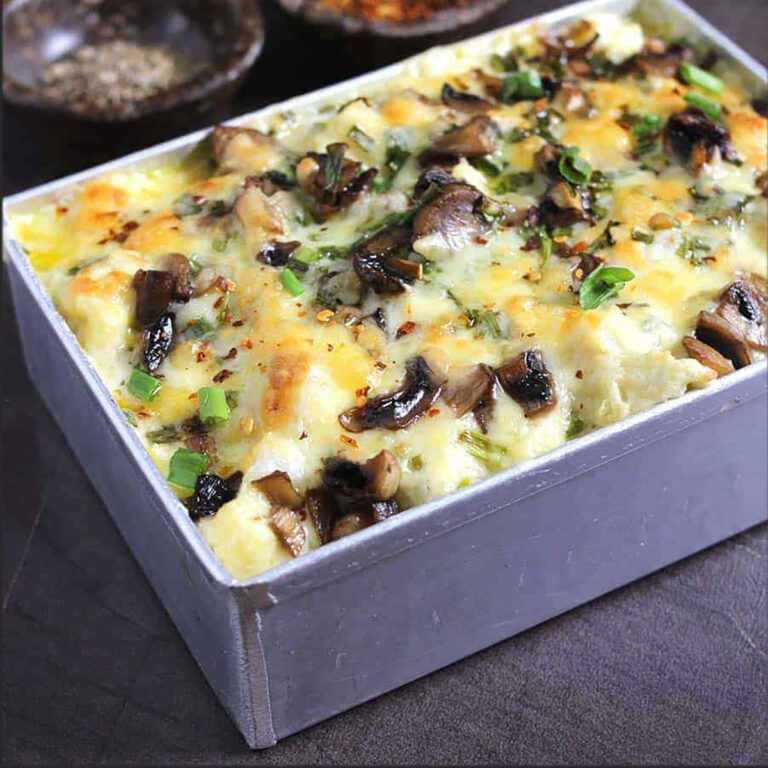 Loaded Cauliflower Casserole Cheesy Cauliflower Bake Cook with Kushi