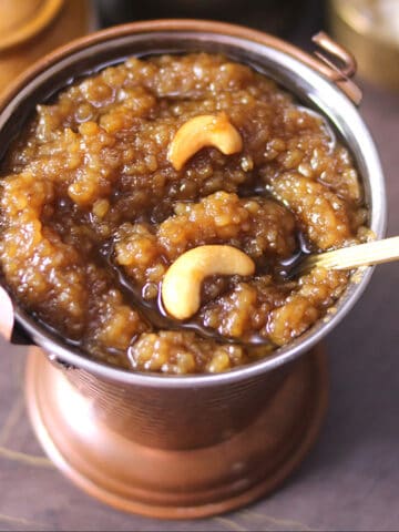 Traditional south Indian temple style sweet pongal, khichdi recipe