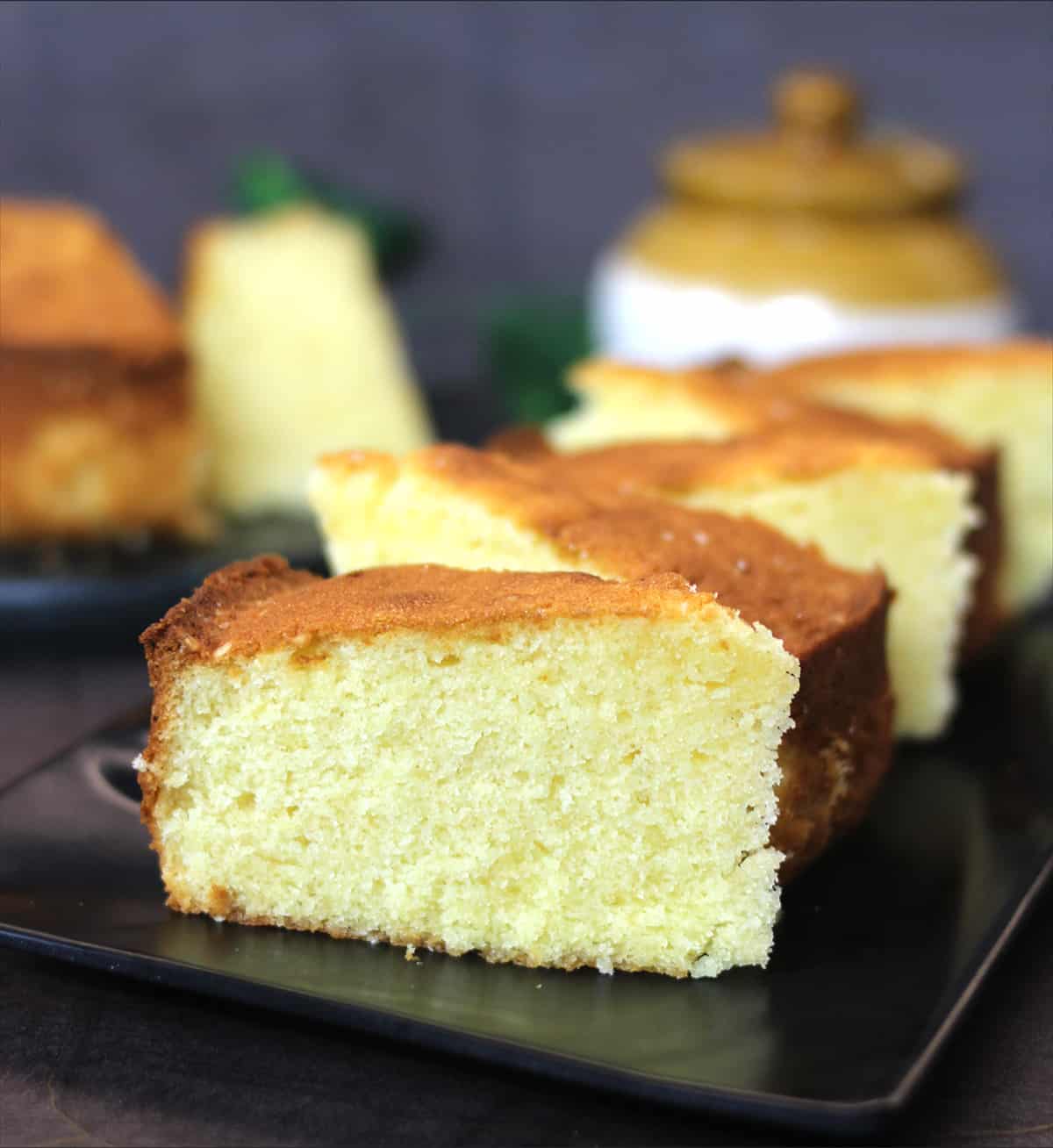 best & easy, soft & moist, fluffy traditional butter cake slices, ghee cake recipe