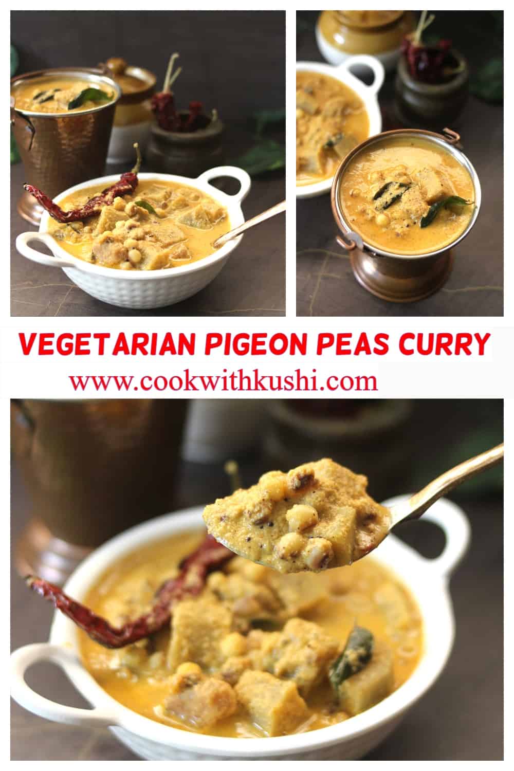 healthy and easy to make temple style tori gashi or pigeon peas curry