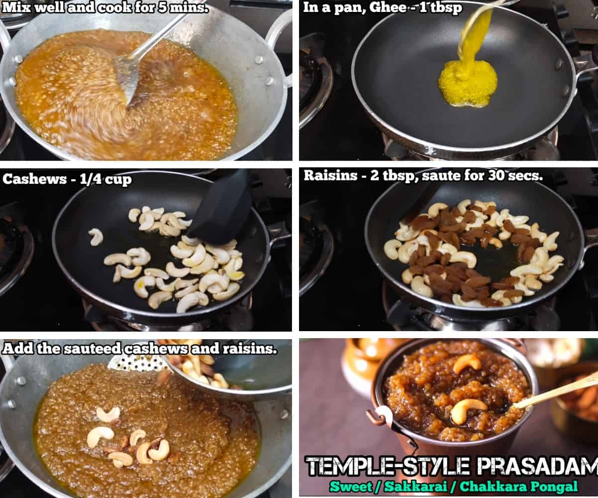 step by step recipe on making of temple style sweet pongal, sakkarai, chakkara pongal #indiansweet