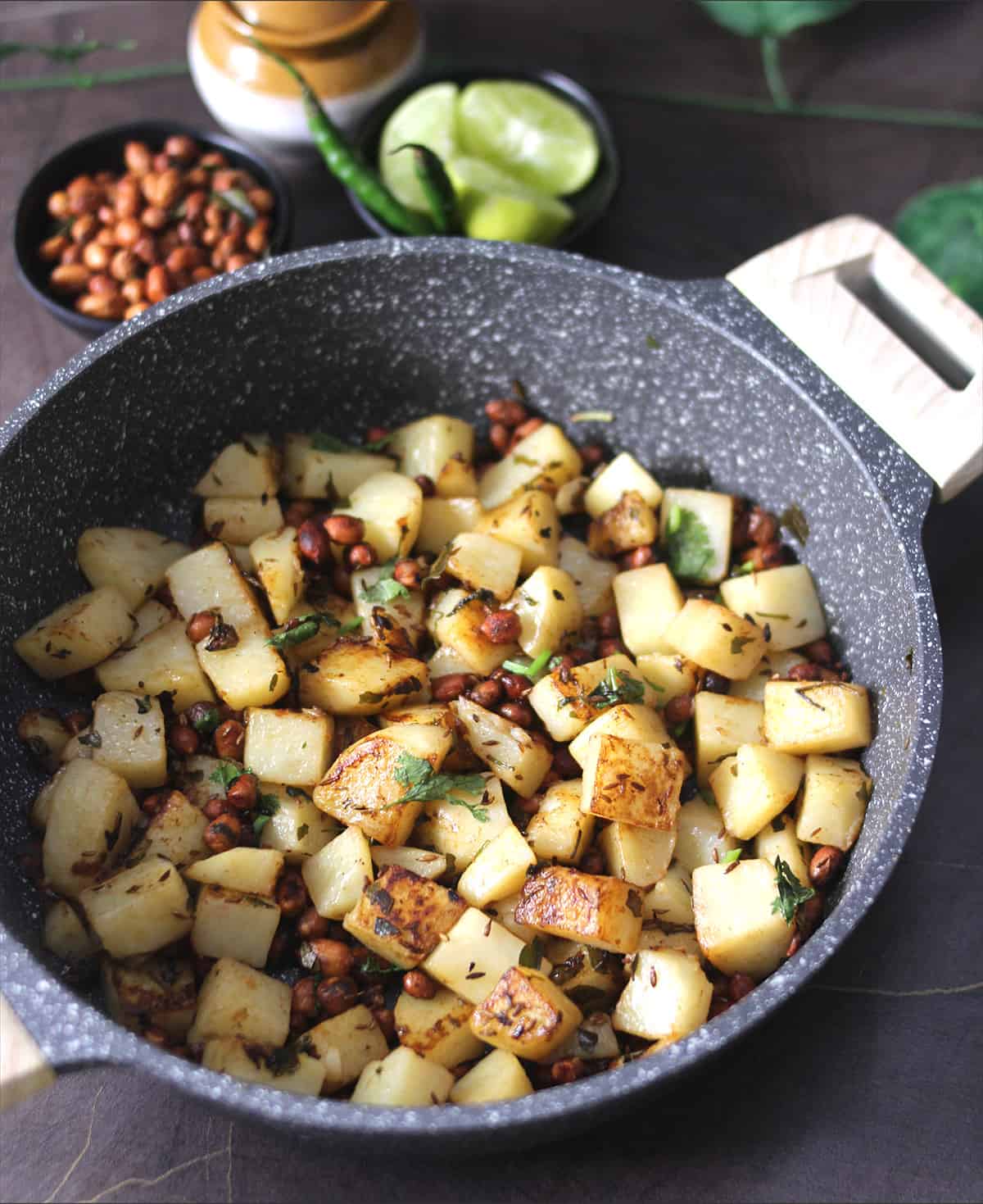 Crispy Pan Roasted Potato fry side dish for lunchbox, dinner, lunch