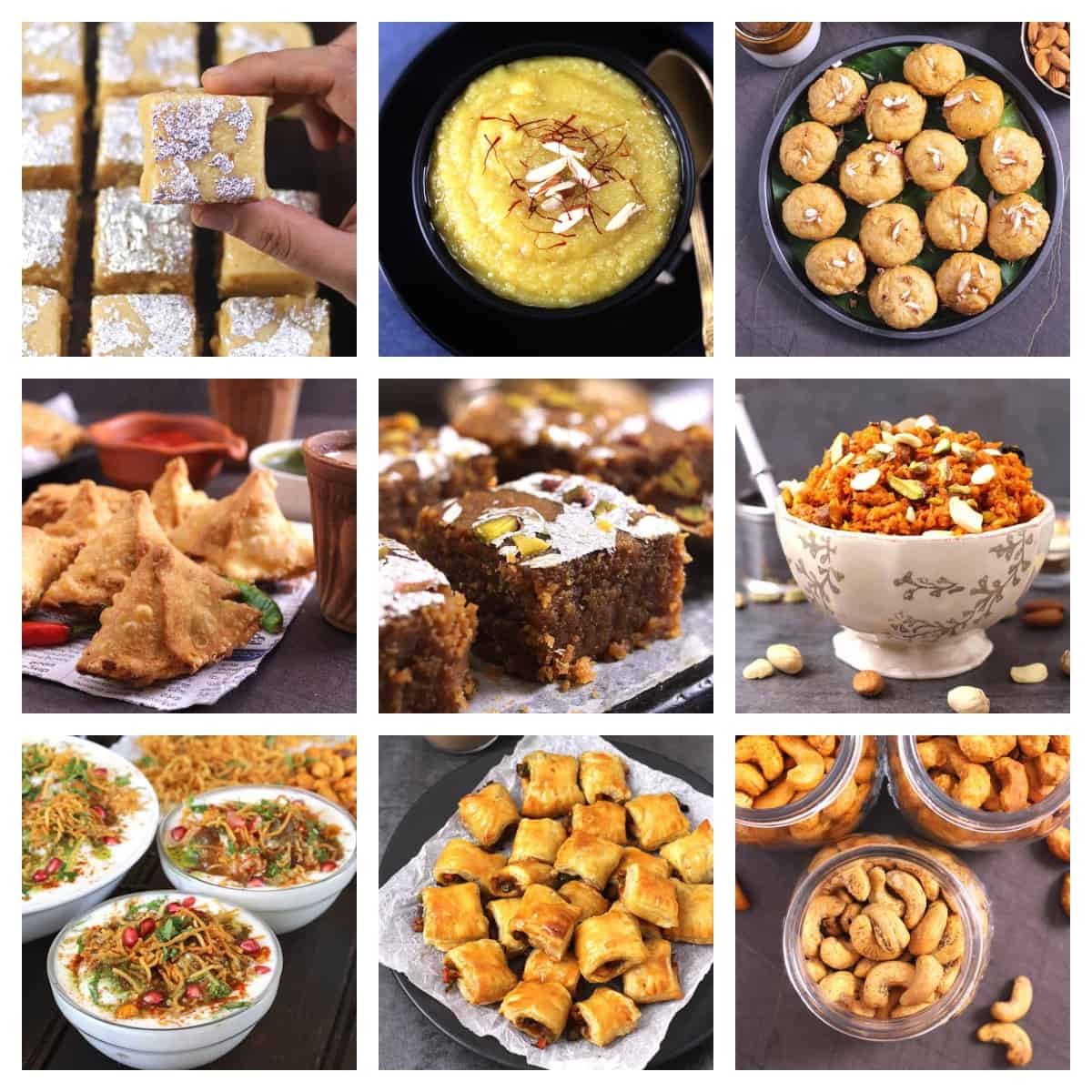Indian Best Diwali Recipes. Traditional Diwali Sweets and desserts, Deepawali Snacks. 