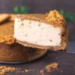 perfect slice of homemade biscoff cheesecake