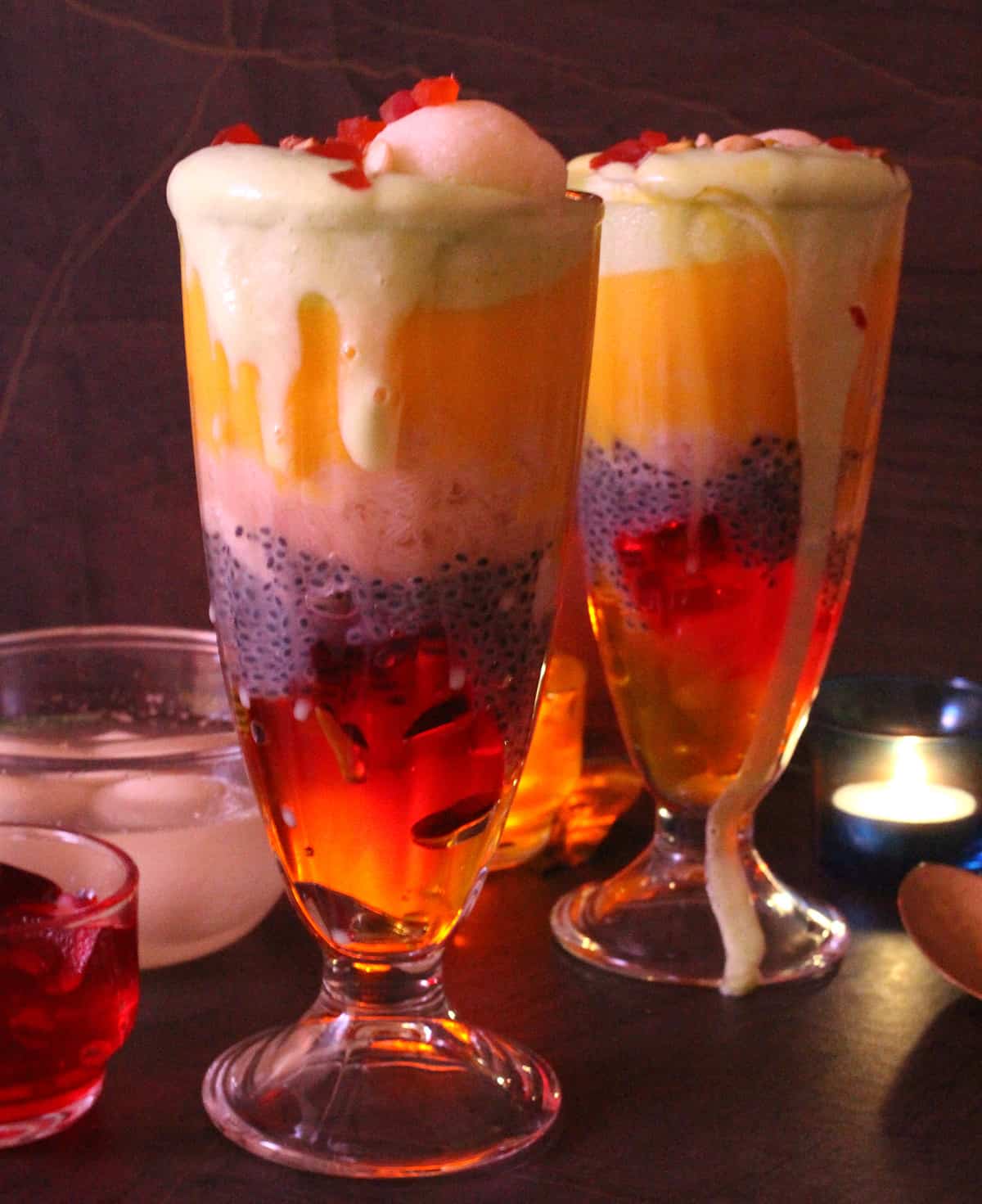 Diwali Special Dessert Recipe - Ice cream float falooda and rasgulla (paneer desserts)