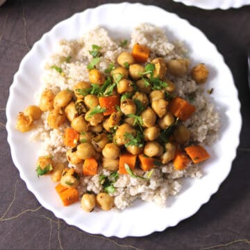 samak chawal and chana recipe for Navratri fasting, healthy weight loss recipe with millets and chickpeas