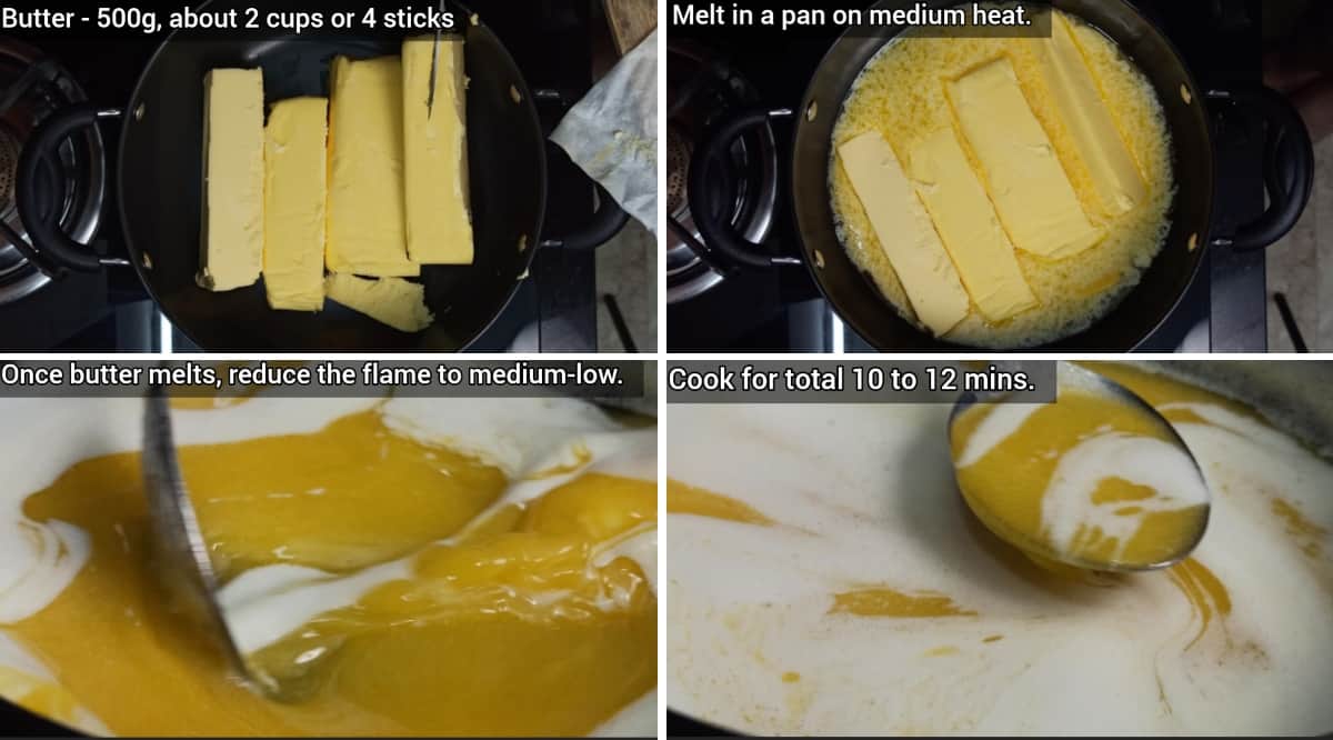 step by step pictures on making of traditional desi ghee at home 
