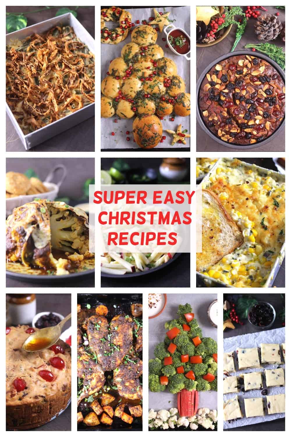 Christmas recipes, Christmas dinner food ideas and menu appetizers, casseroles, bread, main dishes