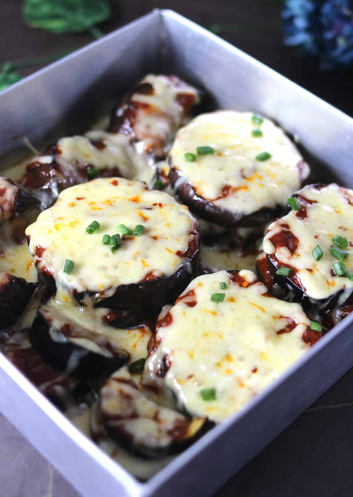 cheesy italain style eggplant casserole recipe, aubergine recipe 