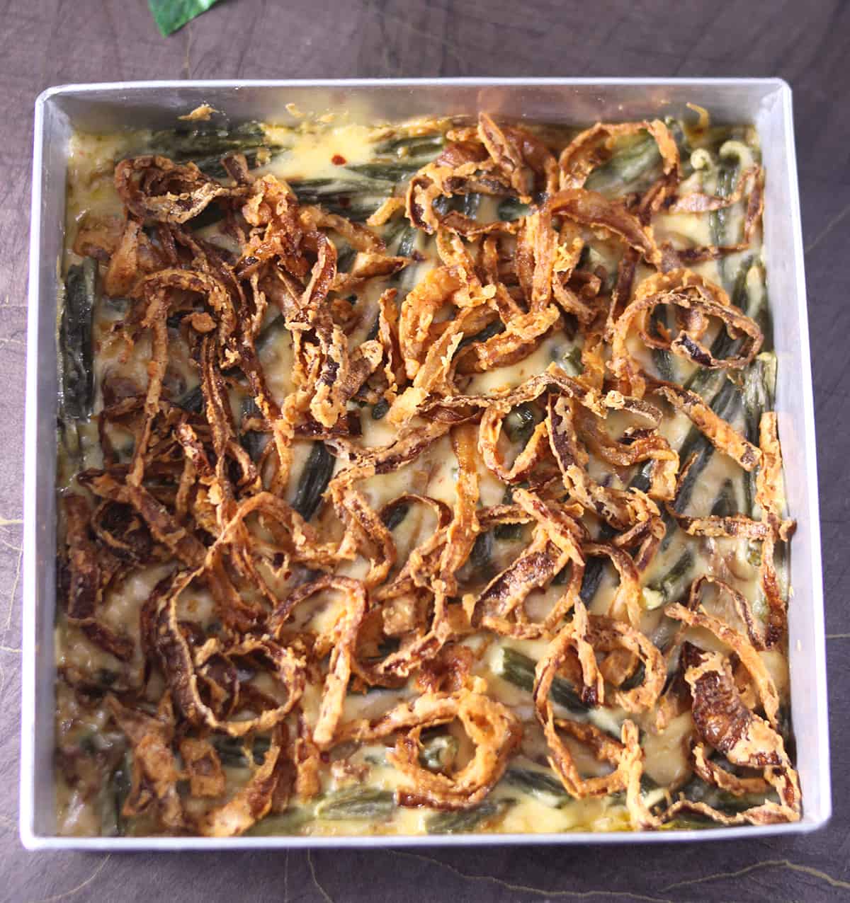 green bean casserole with fresh green beans and without cream of mushroom soup 