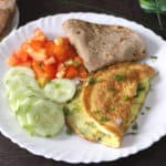 multigrain roti, omelet, tomatoes, cucumber, healthy weight loss, diabetic diet under 500 calories