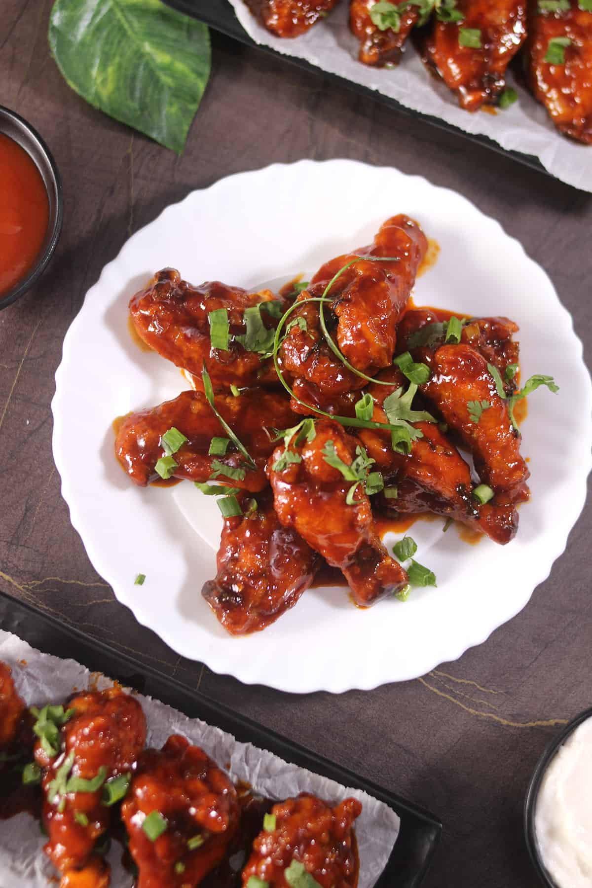 How to make Asian sticky and spicy, crispy chicken wings, baked, hot wings for parties 