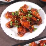 Asian chicken wings (crispy, baked), Chinese hot wings. Easy appetizer for SuperBowl, dinner party.