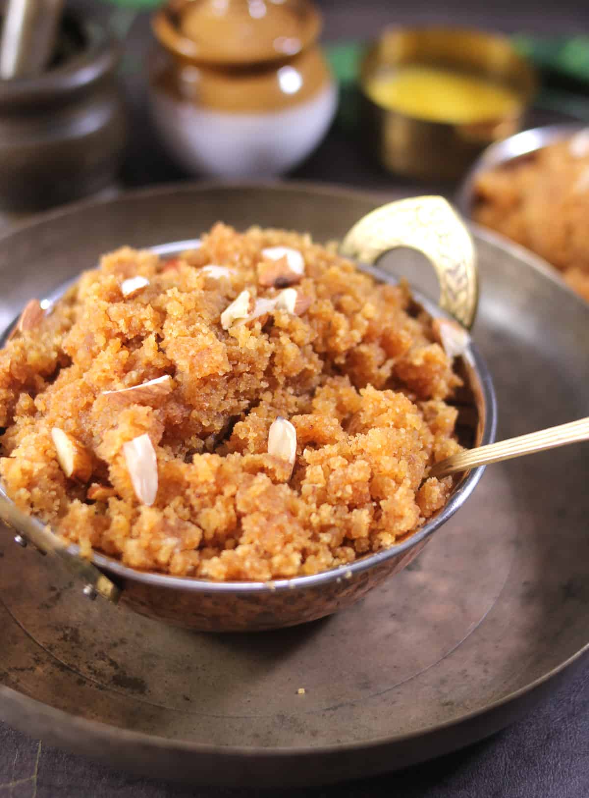 traditional way of making moong dal halwa, popular Indian sweet recipe 
