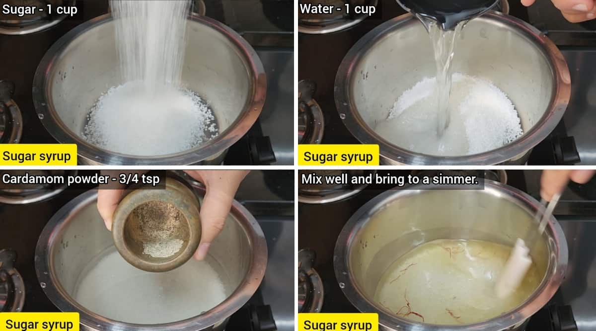how to make sugar syrup for halwa (halva), Indian sweet 